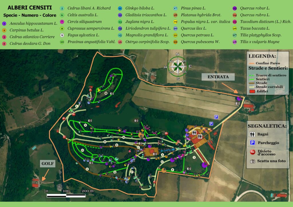 ALBERI CENSITI MAPPA SPECIE VEGETALI