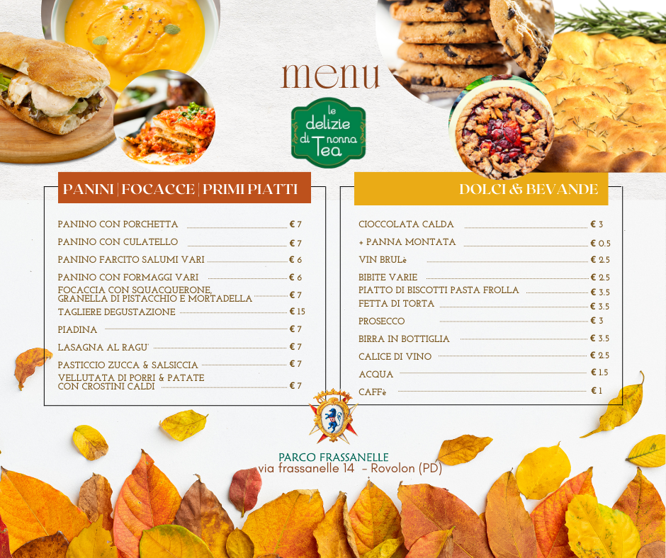 MENU AUTUNNO NONNA TEA