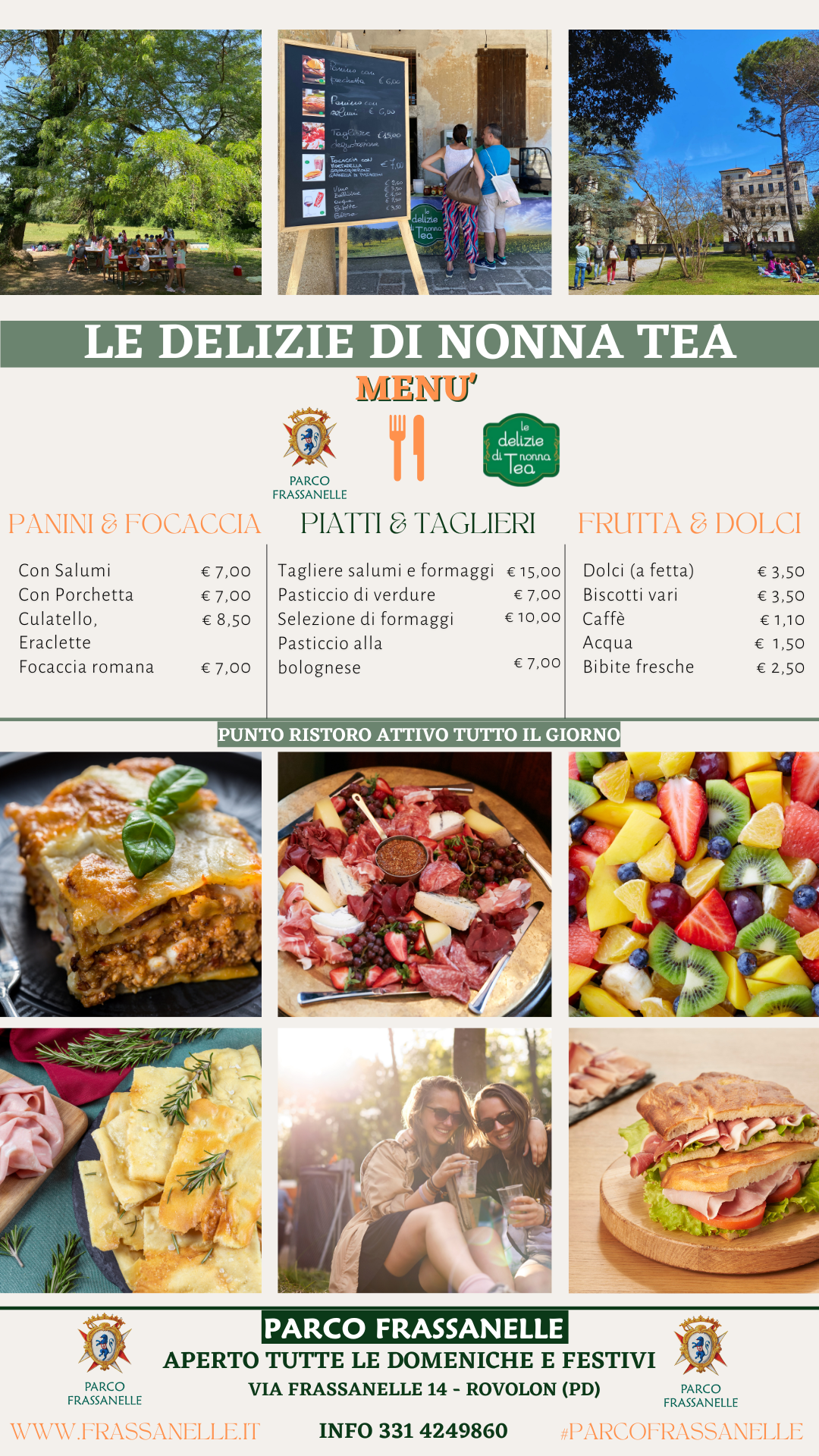 MENU NONNA TEA (Storia di Instagram)