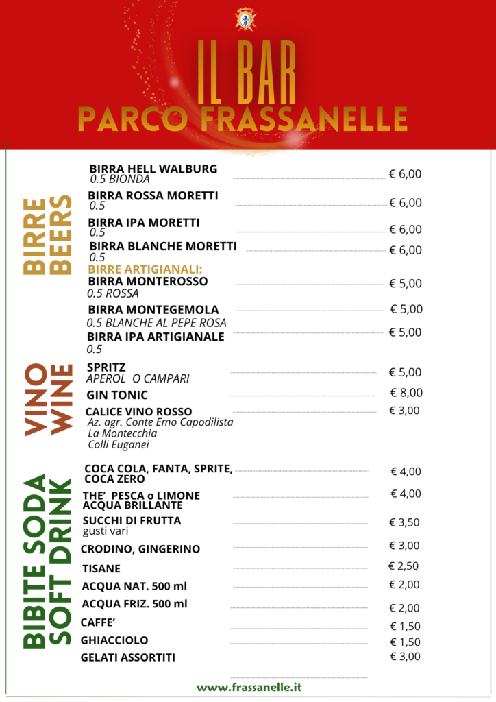LISTINO PREZZI IL BAR AGGIORNATO 21.10.25