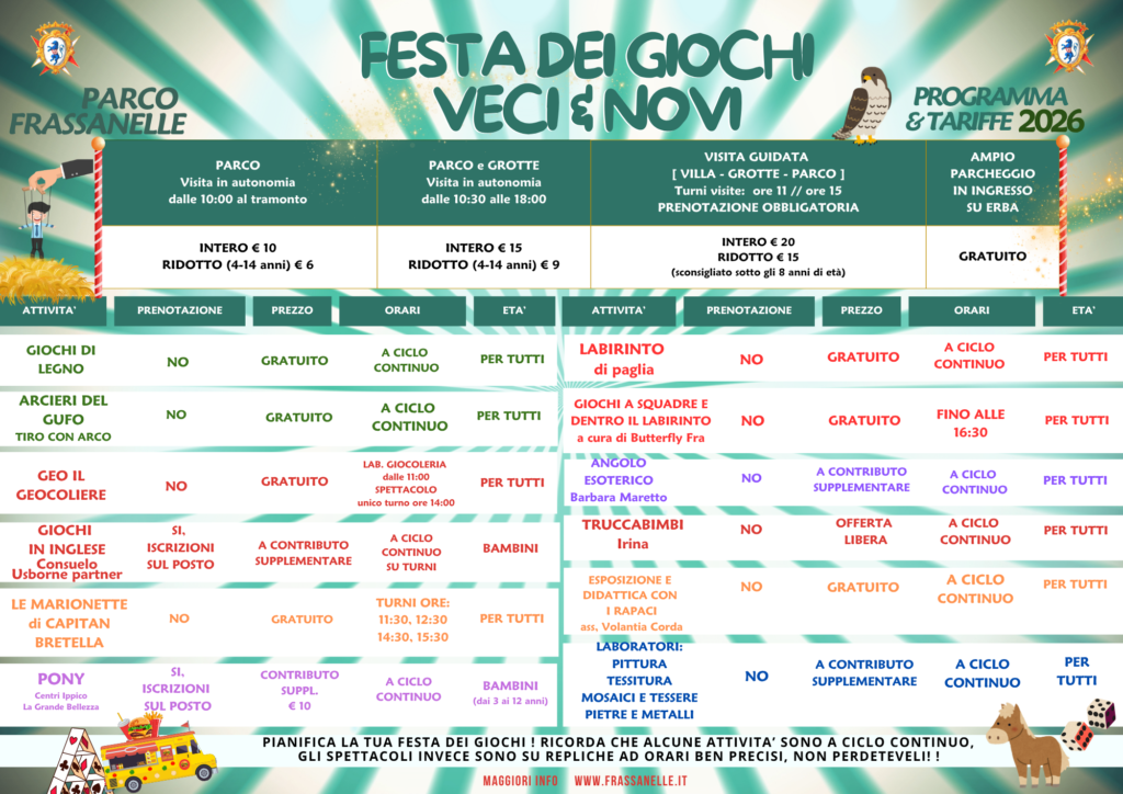 ANIMAZIONI FESTA GIOCHI 2026