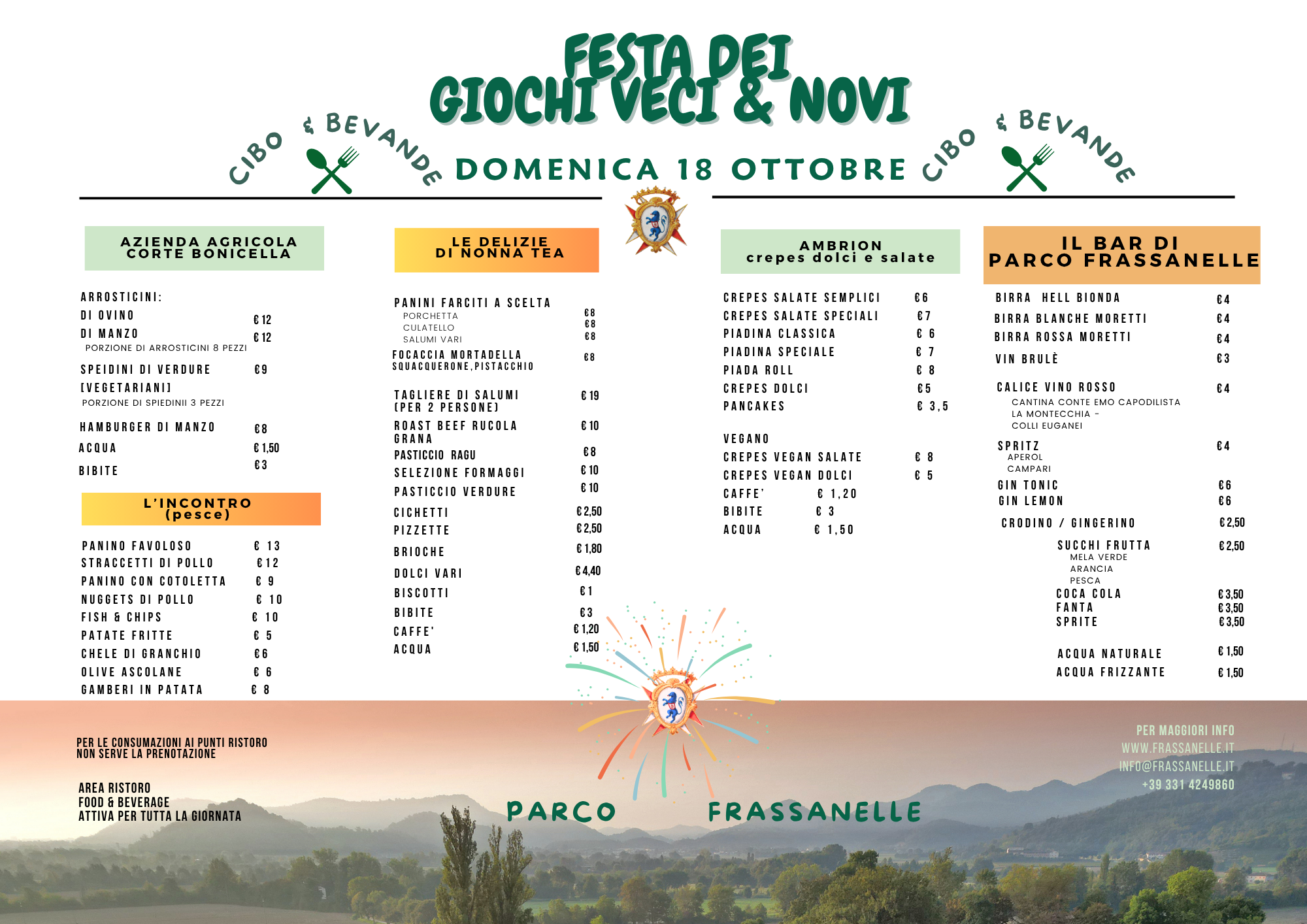menu festa giochi 2026